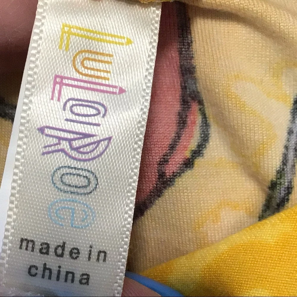LuLaRoe Yellow Fourth of July Fireworks Leggings Kids S/M